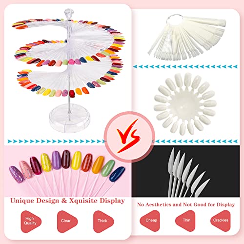 Nail Swatches Sticks, 120Pcs Spiral Nail Stand for Gel Polish Color Display - color: Clear 120Pcs