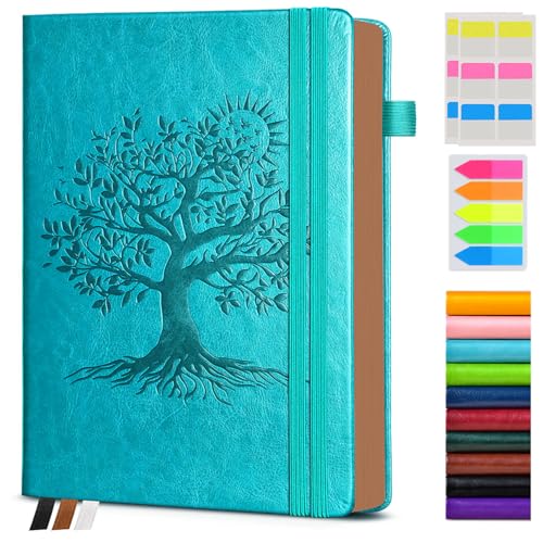 PAIBAS Lined Journal Notebook with 300 Page Numbered Pages, Vintage Leather - color: Blue, size: A5 (5.8in x 8.3in)