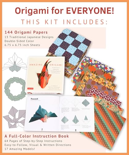 Amazing Origami Kit: Traditional Japanese Folding Papers and Projects [144 Origami Papers with Book, 17 Projects]