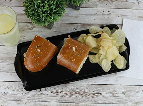 Calypso Basics, Sandwich Melamine Tidbit Tray, Black, (06100) - color: Black, size: 14.7" x 6.5" x 0.8"
