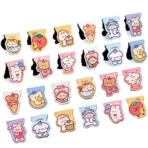 24PCS Cute Magnetic Bookmarks,Cartoon Animals Book Mark for Kids, Women