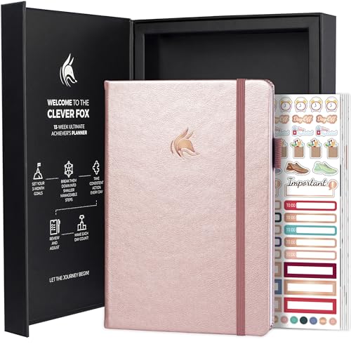 Clever Fox 13-week Ultimate Achiever's Daily Goal Planner, Rose Gold - color: Rose Gold