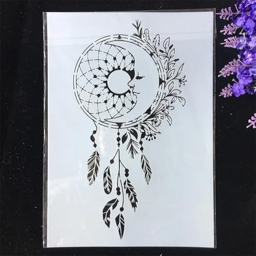 TIAMECH A4 Reusable Dreamcatcher Stencil for Painting - style: Dreamcatcher