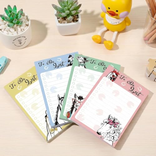 4 Pads Horse Cute Sticky Notes 4x6 Funny Post it Notes Animal Stationary - color: Horse