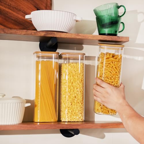 D2scrma 71oz/2.2Qt Square Glass Storage Containers with Lids 3-Pack - size: 71oz*3