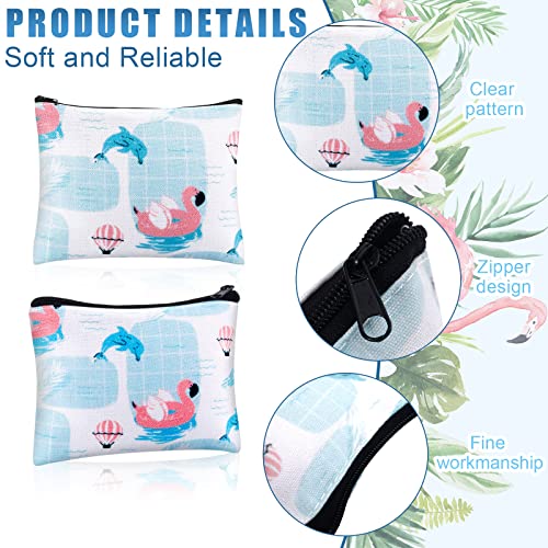 Silkfly 18 Pcs Small Canvas Coin Purse with Zipper, Change Purse for Girls