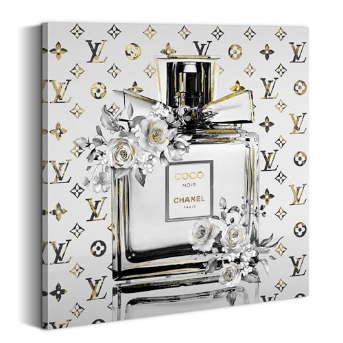 summer melody Modern White Chic Fashion Canvas Wall Art 24x24Inch - color: White, size: 24L" x 24W"
