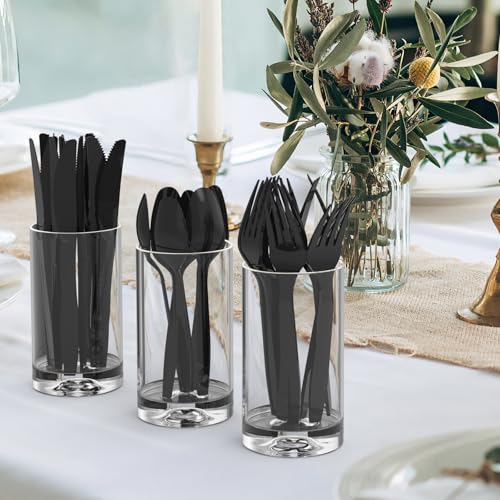 Dealusy 360 Count Black Plastic Spoons Disposable - color: Black