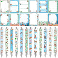 Dispowreath 24 Pcs Otter Sticky Notes with Pens Themed Gifts Self Adhesive Notepad Cute Memo Notes Pads Black Ink Ballpoint Pen for Otter Lover Gifts Office School Students Teacher Supplies - style: Otter