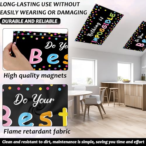6 Pcs Fluorescent Light Covers with 60 Magnets Decorative for Classroom Ceiling Light 4 x 2 Ft Magnetic Light Cover Filter Easy Install for Office Hospitals Home Drop Ceiling Supplies (Black Confetti) - color: Black Confetti