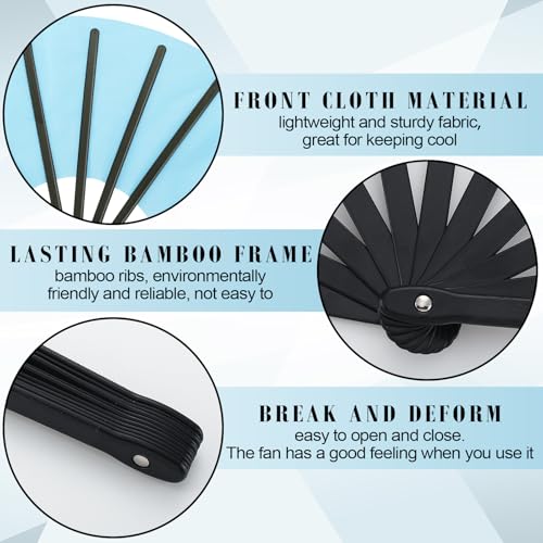 Maitys 2 Pack Foldable Fans for Rave Dancing,Modern Color,Simple Pattern - color: Modern Color, style: Simple Pattern