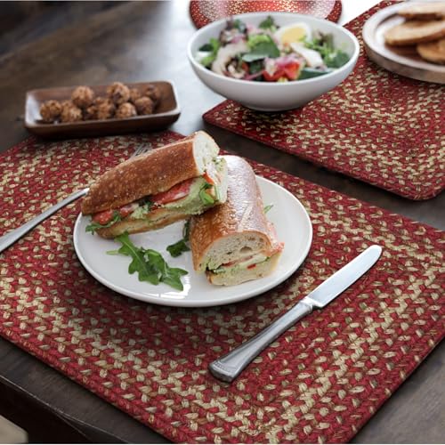 Homespice Apple Pie Jute Braided Placemats, Rect 13x19 Set of 4 - color: Apple Pie