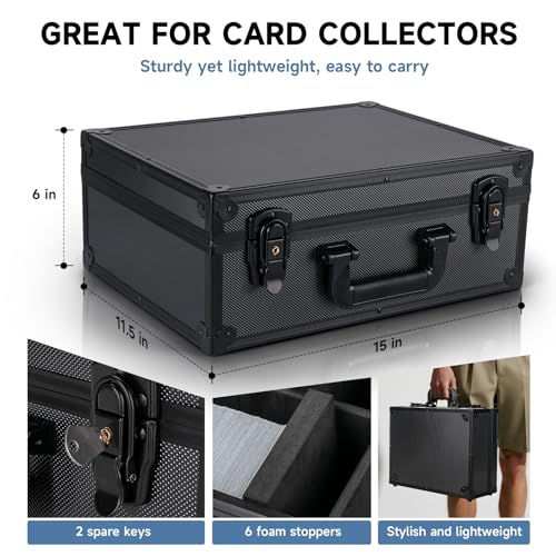 Trading Card Storage Box for 3" X 4" 35pt Toploaders 600+, Sturdy Secure Large Capacity Hard Case with 6 Foam Stoppers, Fits Toploader Magnetic Holders MTG Baseball Sports Card Storage Box Case - size: Trading Card Case
