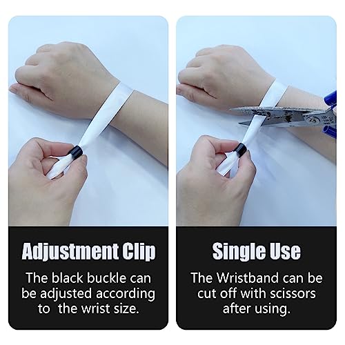 100 Pcs Cloth Wristbands, Disposable Wristbands for Events(White) - color: WHITE
