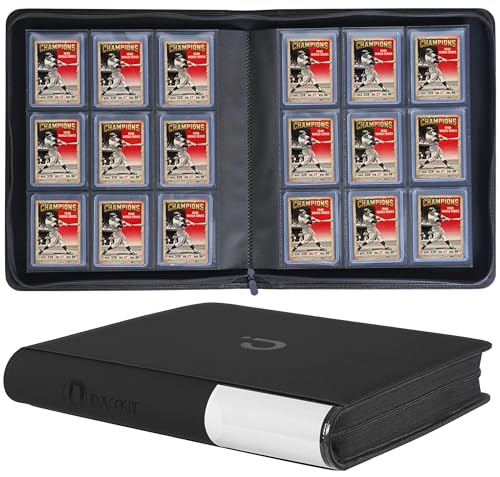 D DACCKIT Top Loader Binder，9 Pocket Top Loader Binders with Sleeves for 3" x 4" Rigid Card Holders for Trading Cards or Sports Cards - Model C，Classic Black - color: Classic Black