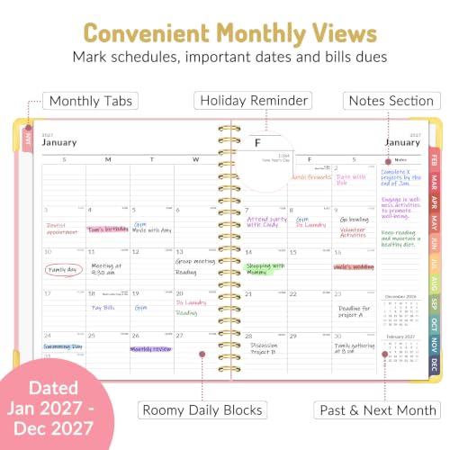Forvencer 2027 Planner, Hardcover Calendar Planner Jan - Dec 2027, 8.5"x11" - color: Olive Green, size: 8.5"x11" (Jan 2027 - Dec 2027)
