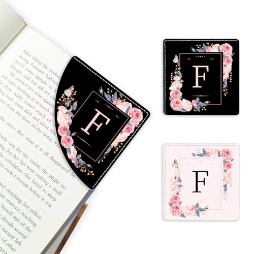 2 Pack A-Z Leather Book Corner Bookmark Durable Reading Accessories F