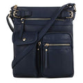 SG SUGU Katie Lightweight Medium Crossbody Bag Shoulder Bag with Multi Pocket for Women - color: Navy