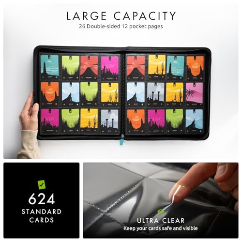 Vault X 12 Pocket XL Zip Trading Card Binder 624 Cards Exo-Tec (Teal) - color: Teal, size: 12 Pocket XL