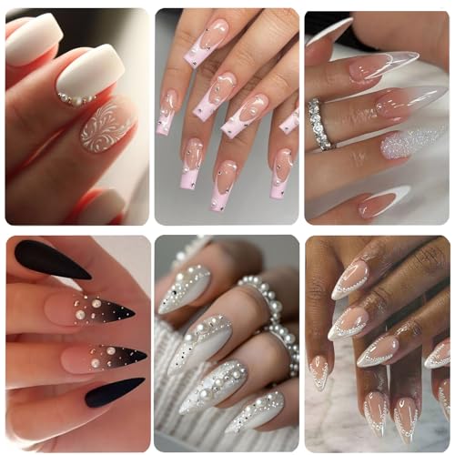 Flatback Nail Art Pearls Nail Charms for Women Nail DIY Design - color: Colorful-02