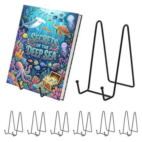 6Pcs 6Inch Steady Metal Book Stand for Display, Classroom Must Haves