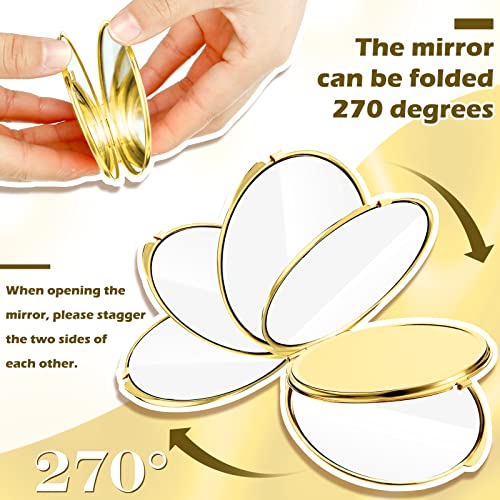 Yalikop 8 Pcs Compact Mirror Bulk, Mini Pocket Mirrors, Gold - color: Gold