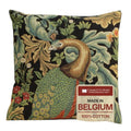 William Morris Black Peacock Woven Tapestry Throw Pillow Cover 18 X 18 in - color: Black Peacock