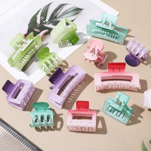 SMKSL 12 Pcs Hair Claw Clips for Women & Girls Summer Hair Accessories - color: Solstice Pastel