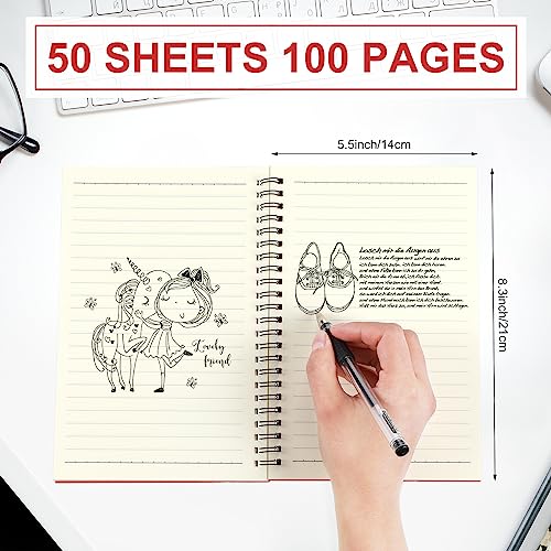 Yahenda 72 Pcs Spiral Notebooks, 1 Subject, Wide Ruled, Red - color: Red