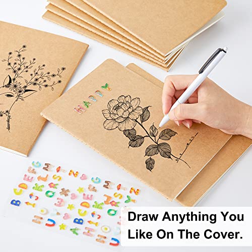 feela 90 Pack Kraft Notebooks Bulk, Lined Travel Journals Note Pad Notebooks for Men Women Girls Students, Making Plans Writing Memos Office School Supplies, A5, 60 Pages, 8.3” X 5.5” - style: Lined-90 Pack