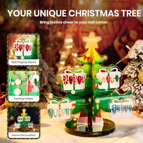 Beetles 67Pcs Gel Nail Polish Kit with U V Light - 12 Colors Gel Polish Set - color: B-Crystal Christmas
