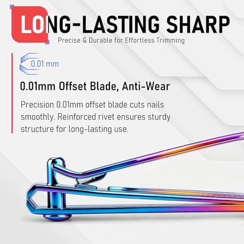 firiKer Nail Clippers with Nail File,Fingernail Clipper,Toe Nail Clippers - color: Rainbow