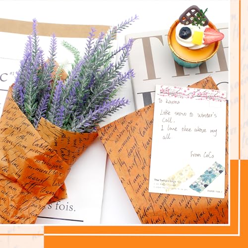 Benvo Big Tissue Paper 20x29 Inch - 20 Sheets Decoupage Craft Paper for Gift Wrapping, Letter DIY Art Projects, Spring Wedding, Birthday & Baby Shower Decorations(Style P) - color: Orange Letter