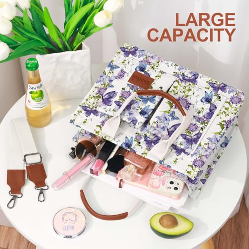 LHMTQVK Canvas Tote Bag for Women, Work & Bible Study Handbag - color: Butterfly