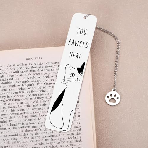 Cat Gifts for Women Cute Bookmarks for Women Cat Lovers Stocking Stuffers - color: Silver