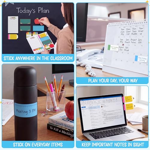 BEAWART Teacher Sticky Notes Set, Colorful Classroom Appreciation Gift - color: Sticky Notes Colorful Teacher