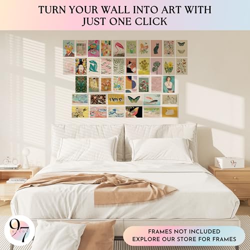 97 Decor Eclectic Wall Collage Kit, 40 Colorful Prints, 4x6 Unframed