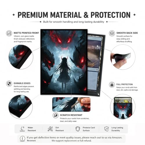 100 PCS TCG/MTG Card Sleeves, Matte Back Anti-Slip & Easy Shuffling Applicable to OCG CCG DTCG PTCG, 2.6 x 3.6 in Standard Size Cards (Demonic Holy Maiden) - color: Demonic Holy Maiden