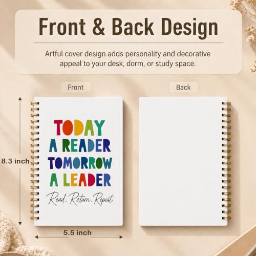 Boho Inspirational Reading Spiral Notebook 5.5x8.3 Inch - color: pattern-8