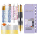 31PCS Nail Art Brush Set, Liner, Dotting, Fan & Flat Brushes - color: yellow