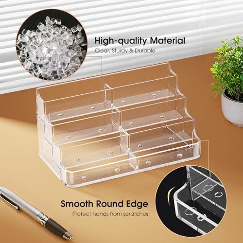 MaxGear Acrylic Business Card Holder, Desktop Card Display Stand, 8 Pockets