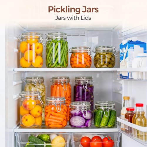 ComSaf Square Glass Pantry Jars with Airtight Lids 27 oz 6 Pack Spice Jar - size: 27 fl oz x 6