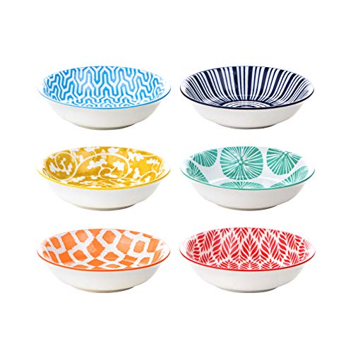 Selamica Ceramic 2.5oz Soy Sauce Dish, Pack of 6 (Assorted Colors) - color: Assorted Colors, style: Round