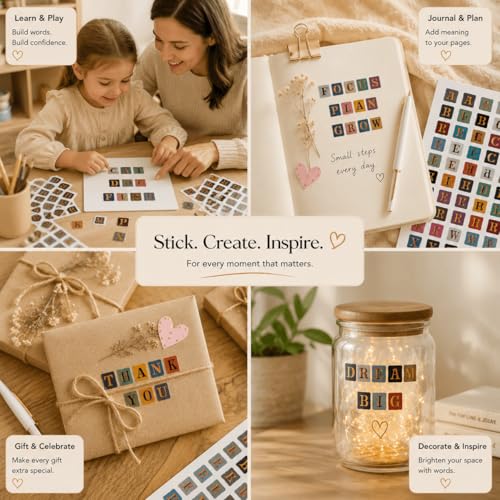 Ransom Note Letter Stickers, 16 Sheets 1250+ Pcs Magazine Cutout Alphabet Stickers for Scrapbooking, Junk Journal, Planner, Collage, Card Making, DIY Crafts - color: Letters