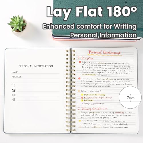 Spiral Notebook - 8.5 x 10.98 Inch Large Hard Cover Notebook with Elastic Band & Pocket, 180 Pages, Lay Flat Wirebound Journal for Work, School, Planning & Note Taking Black - color: 002-Black-1pack, size: A4-180 pages