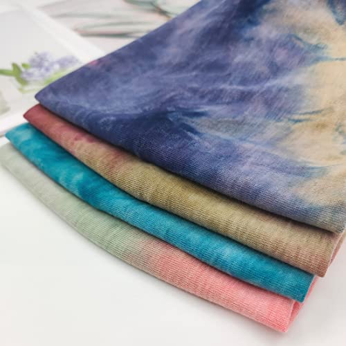 YONUF Wide Headbands for Women, 4 Pack Boho Knotted Head Bands Red Tie Dye - color: Red Tie Dye