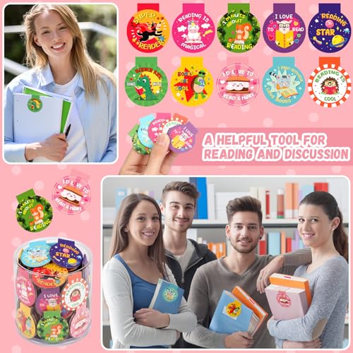 Resurhang 100 Pcs Reading Rewards Magnetic Bookmarks Reading Gifts for Kids - style: Reading Rewards