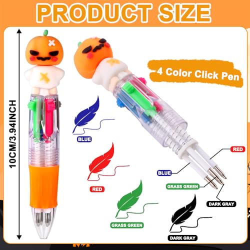 24PCS Halloween Fun Pens Mini Multicolor 4-in-1 Party Favors Pens - style: Halloween-24pcs