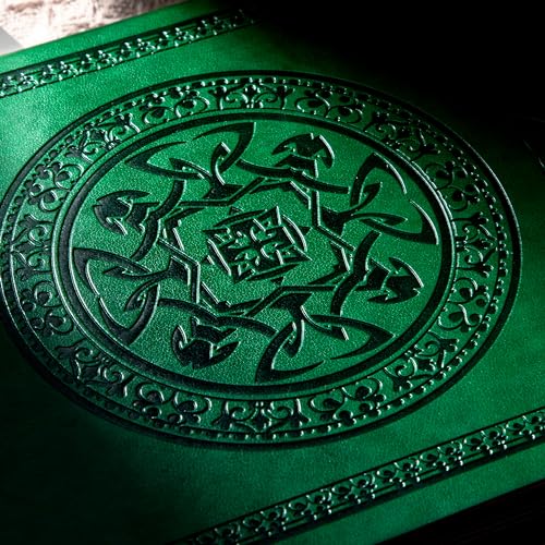 CAGIE Leather Journal for Men Women Vintage Notebook Diary, A5, Green - color: Dark Green, size: A5
