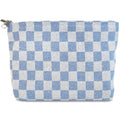 STARDW Checkered Makeup Bag Cosmetic Travel Bag, Toiletry Bag for Women - color: Checkerboard Blue
